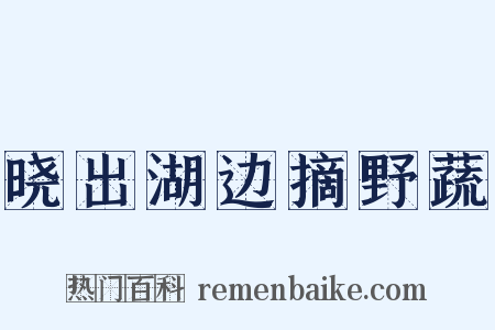 晓出湖边摘野蔬是什么意思的图片